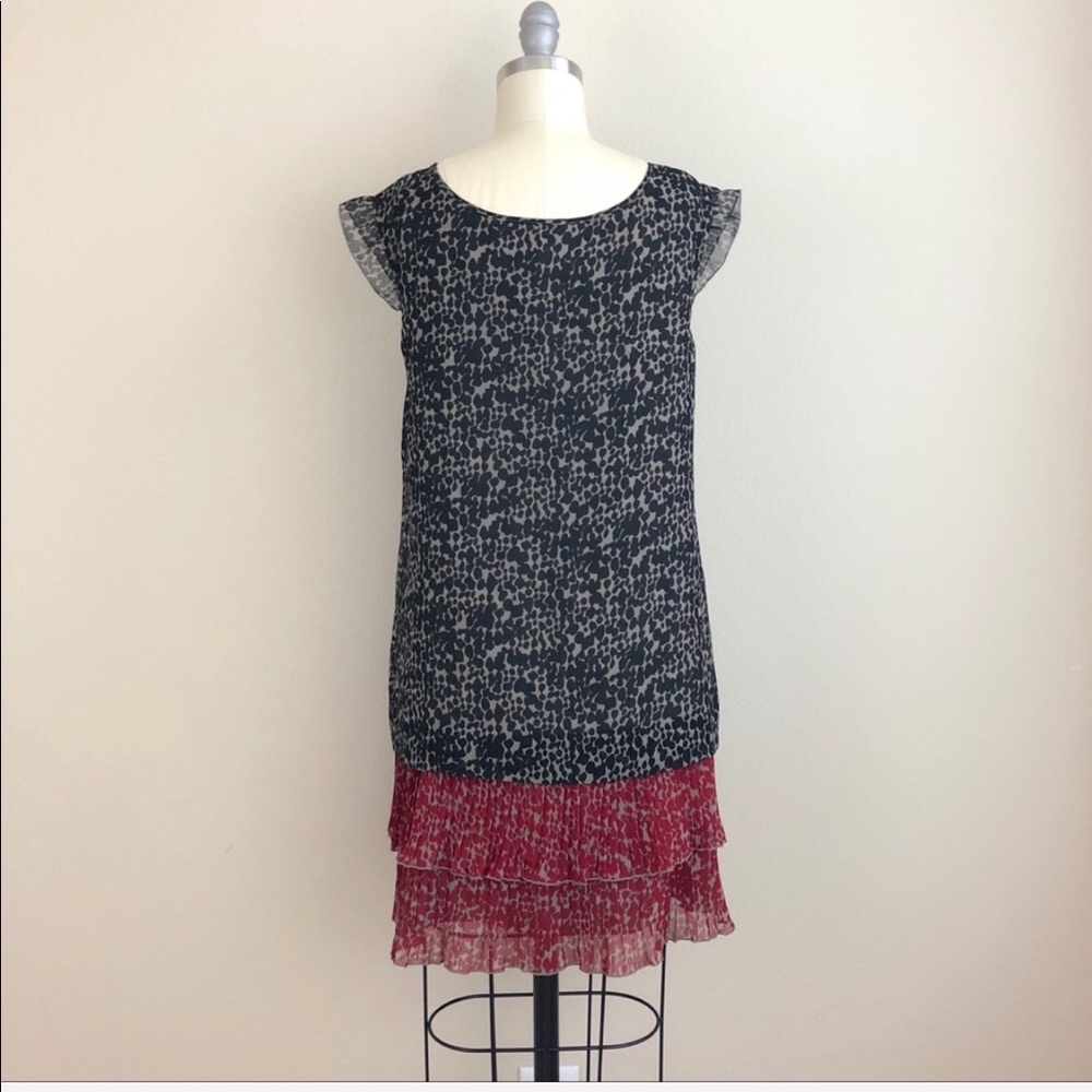 Kensie Mixed Print Pleated Hem Shift Dress - Picture 3 of 4